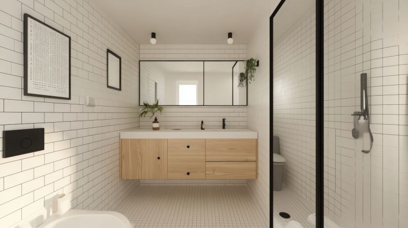 Minimalist Bathroom with Floating Vanities